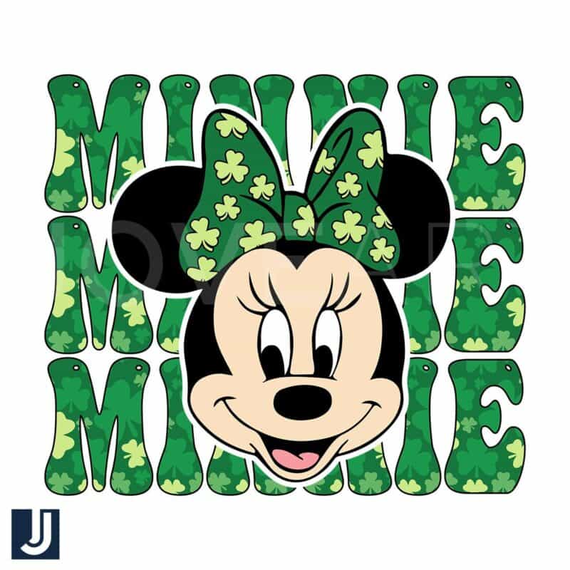 Minnie Irish Clover SVG St Patricks Day Green Leaf Design