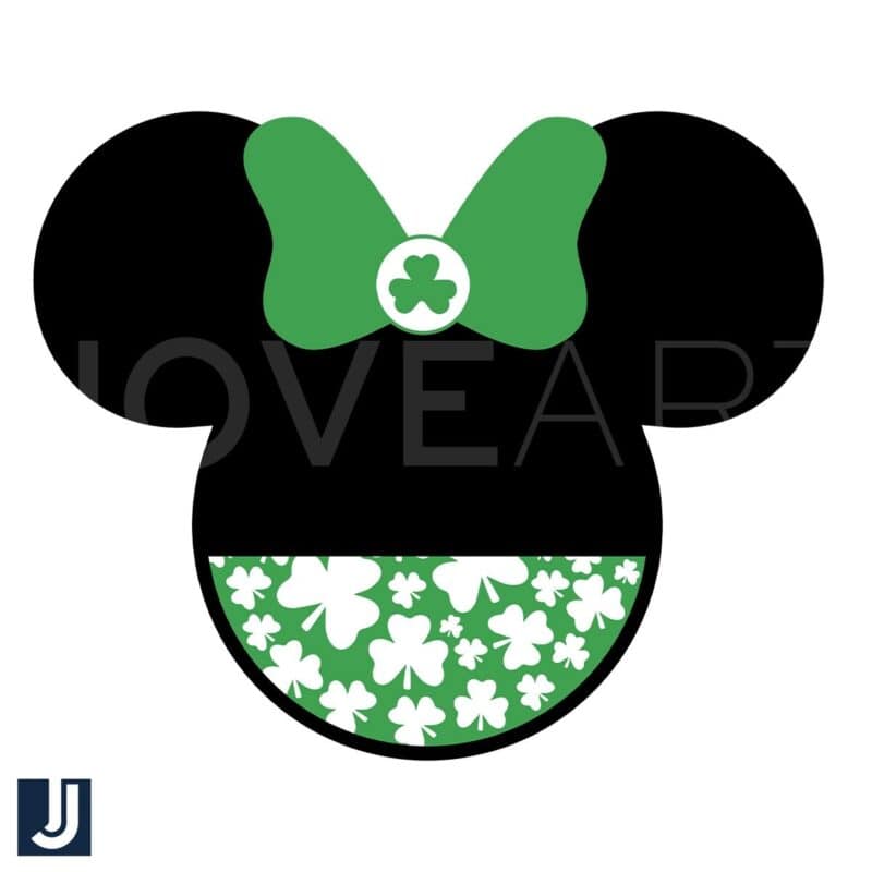 Minnie Mouse Clover Silhouette SVG Lucky Cute Design