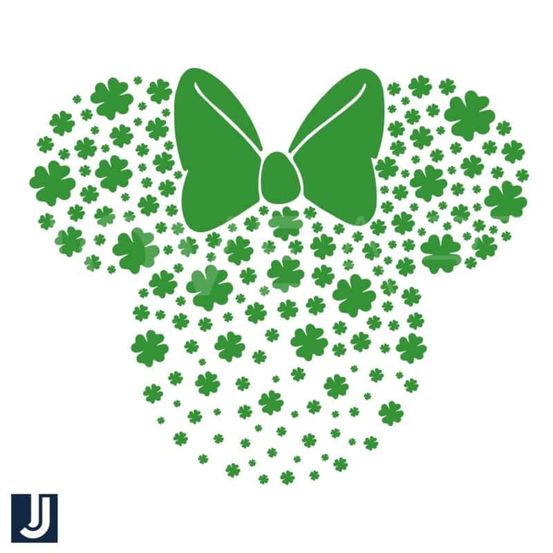 Minnie Mouse Irish Clover SVG Lucky Green Design