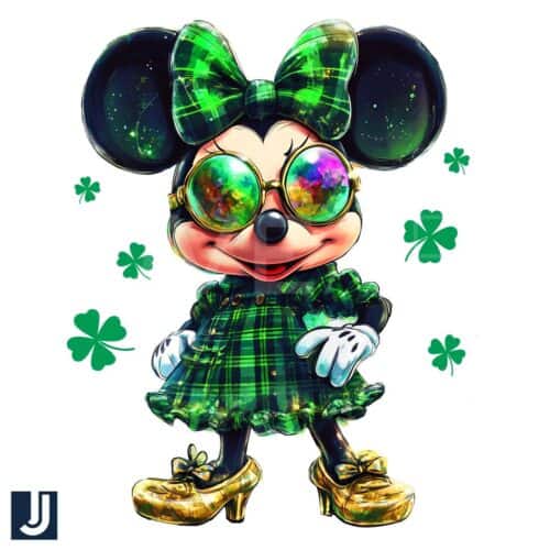 Minnie Mouse Lucky Clover PNG for St Patricks Day