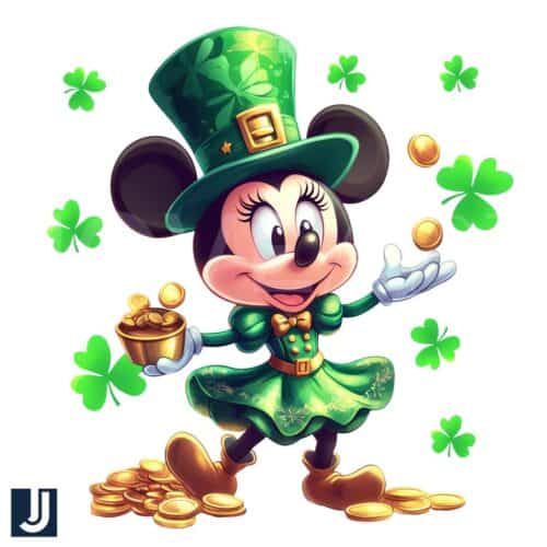 Minnie Mouse St Patricks Day Leprechaun Gold PNG Design