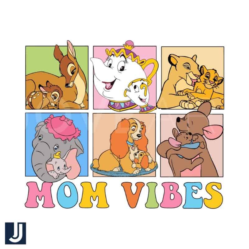 Mom Vibes SVG Fun Cartoon Movie Character Design