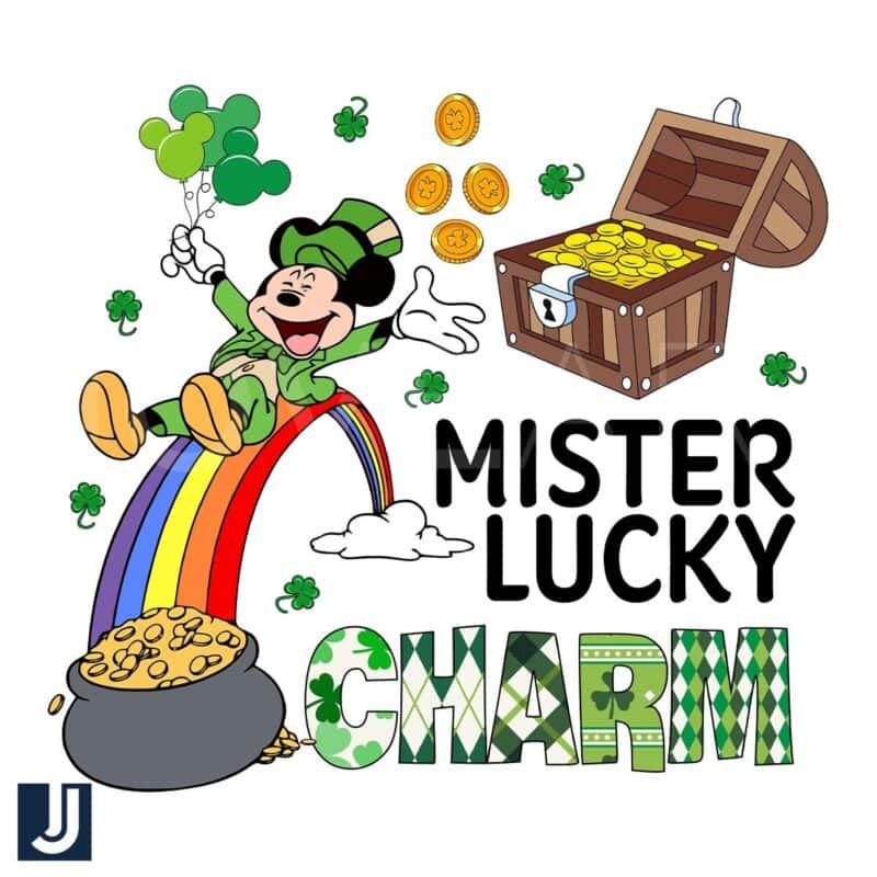 Mr Lucky Charm Irish Mickey with Gold Pot SVG