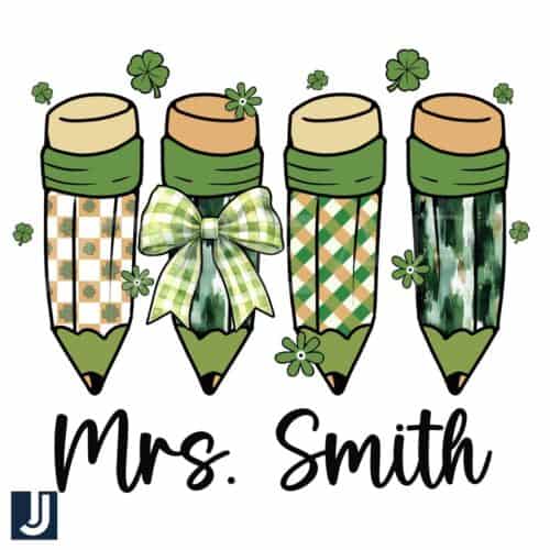 Mrs Smith Lucky Teacher St Patricks Day PNG Design