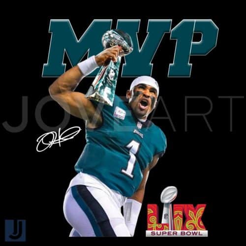 MVP Jalen Hurts Eagles Super Bowl LIX PNG Download