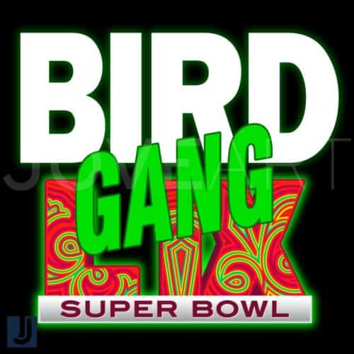 Neon Green Bird Gang Super Bowl LIX Champions PNG Design