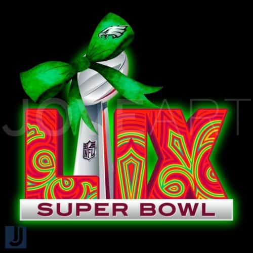 Neon Green Coquette Bow PNG Eagles Super Bowl LIX Champions