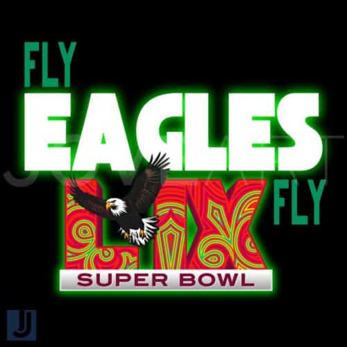 Neon Green Fly Eagles Fly Super Bowl LIX Champions PNG