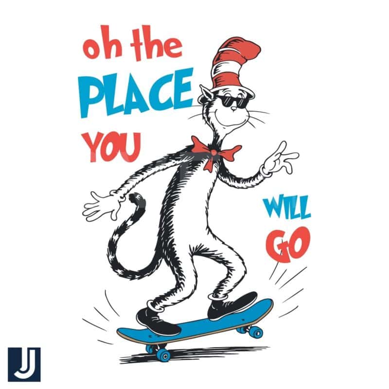 Oh the Places Youll Go Cat in the Hat Skating PNG