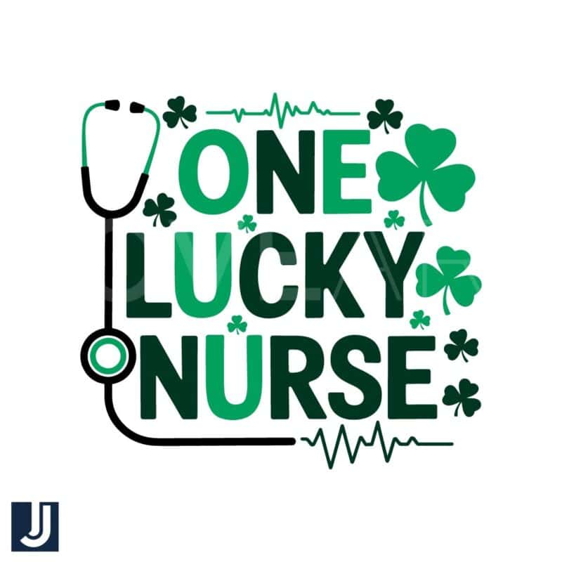 One Lucky Nurse SVG Stethoscope Shamrock St Patricks Day