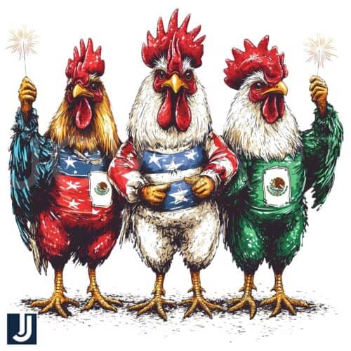 Patriotic AmericanMexican Chicken PNG Design