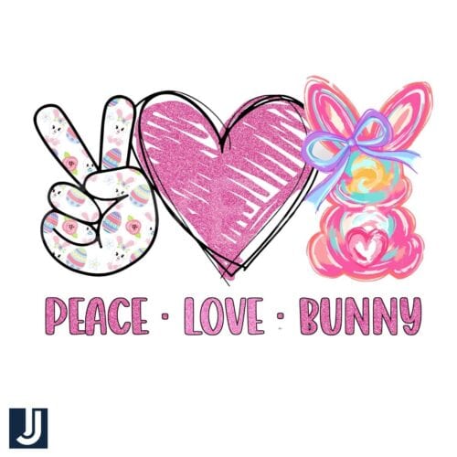 Peace Love and Bunny Easter PNG Design