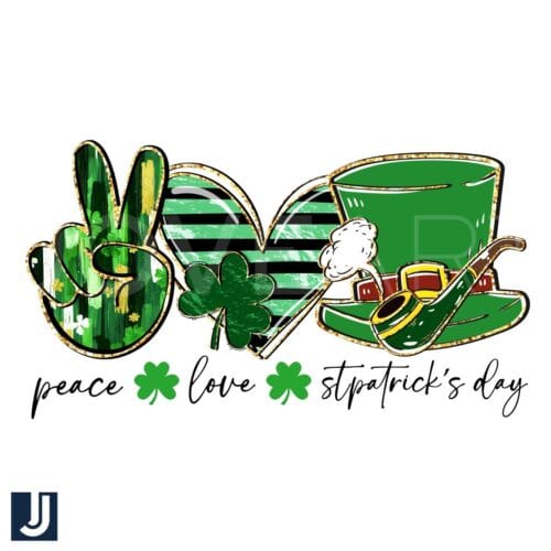 Peace Love St Patricks Day PNG