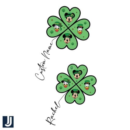 Personalized Disney Lucky Clover PNG for St Patricks Day