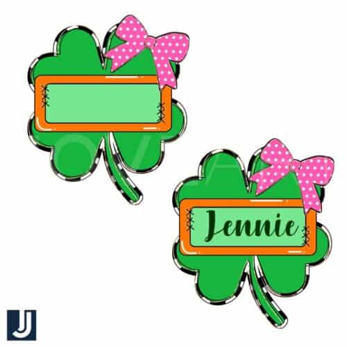 Personalized Lucky Clover PNG for St Patricks Day