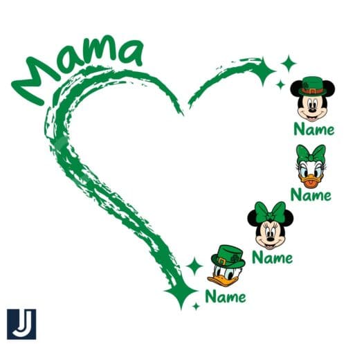 Personalized Mama Heart Lucky Mickey Friends SVGPNG