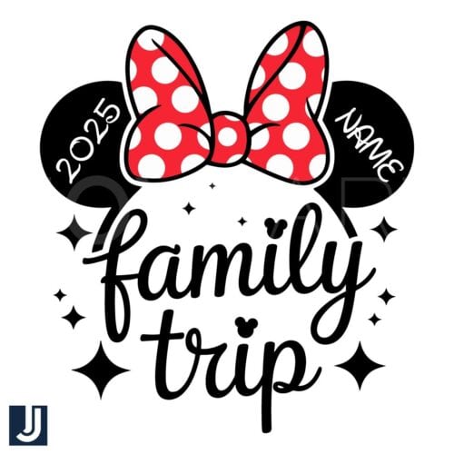 Personalized Minnie 2025 Family Trip PNG Design