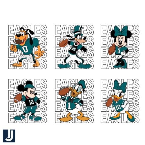 Philadelphia Eagles Disney Friends PNG Bundle