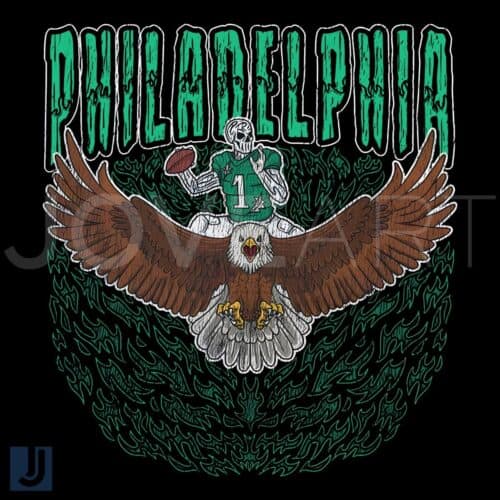 Philadelphia Eagles Skeleton Player PNG for Football Fans