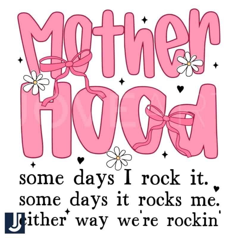 Pink Coquette Bow Motherhood Some Day I Rock It SVG