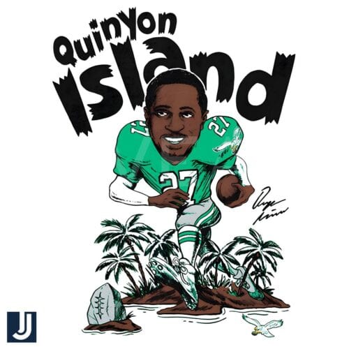 Quinyon Mitchell Eagles Caricature Art Player PNG Download