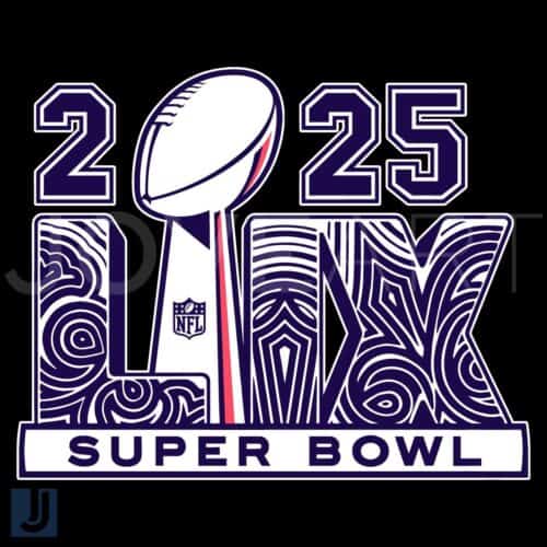 Retro 2025 Super Bowl LIX Trophy Logo SVG Design