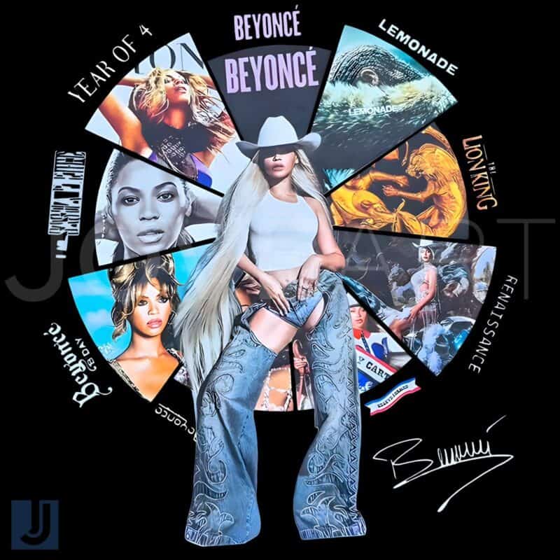 Retro Beyoncé Cowboy Carter Album Signature PNG Design