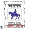 Retro Beyoncé Cowboy Carter Wanted Poster PNG Design