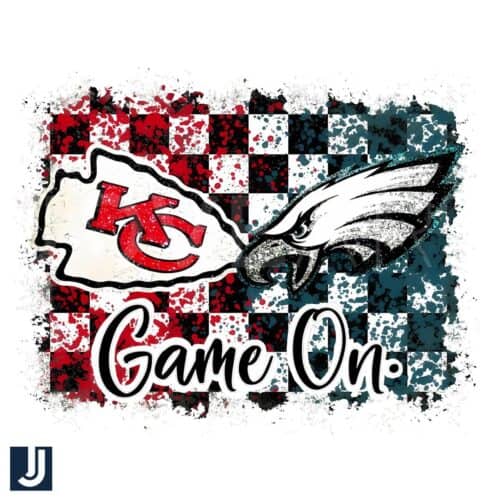 Retro Checkered PNG Eagles vs Chiefs Throwback Design