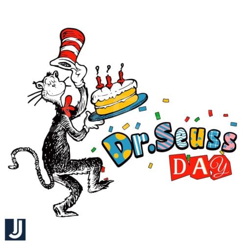 Retro Dr Seuss Day Birthday Cake SVG Design File