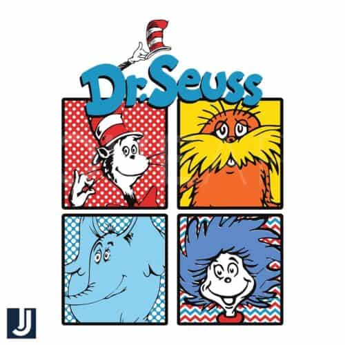 Retro Dr Seuss Friends SVG Design Cat in the Hat File