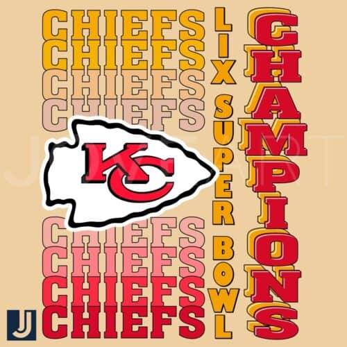 Retro Kansas City Chiefs LIX Super Bowl Champs Gradient SVG