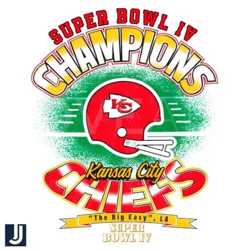 Retro Kansas City Chiefs Super Bowl IV Champions PNG Design