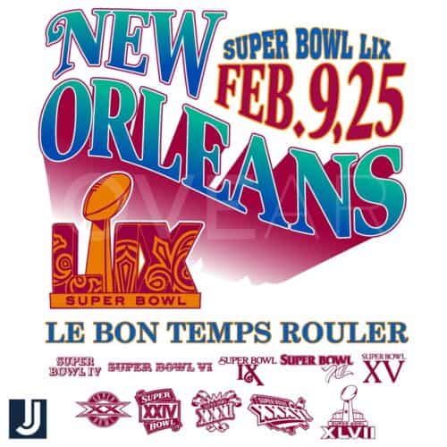 Retro New Orleans Super Bowl LIX 2025 SVG Design