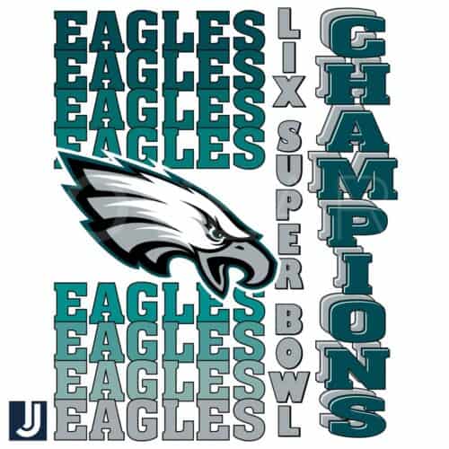 Retro Philadelphia Eagles LIX Champions Gradient Wordmark SVG