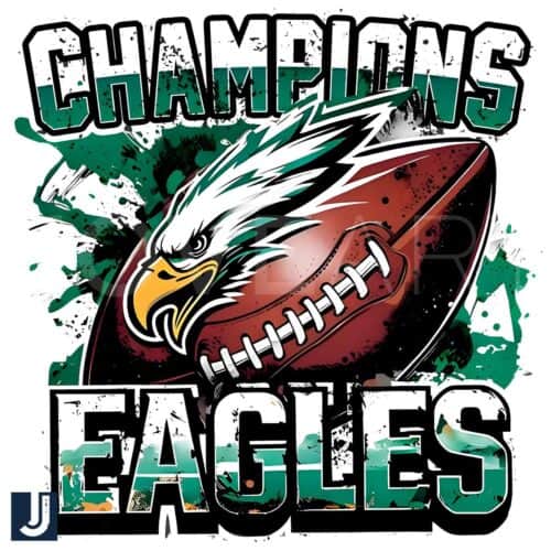 Retro Vintage Eagles Football Champions Super Bowl 2025 PNG