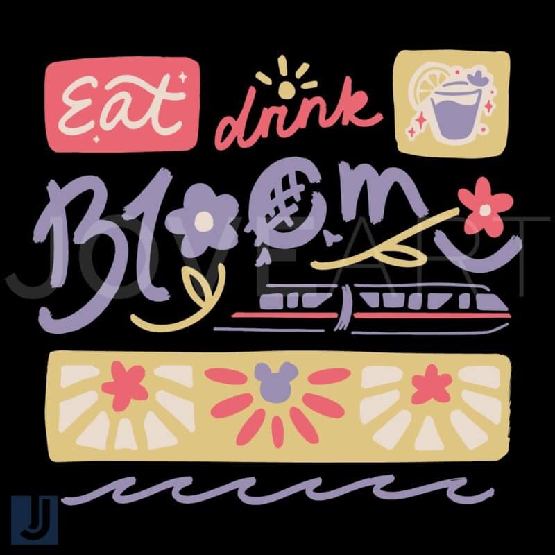 Retro Vintage Eat Drink Bloom SVG Design