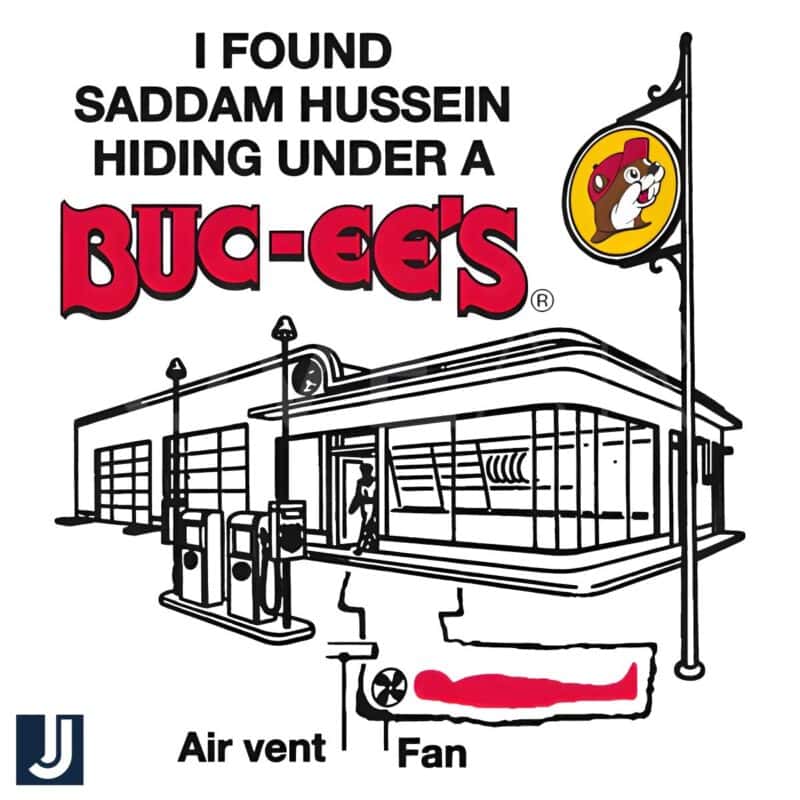 Saddam Hussein Found Hiding Under a Bucees PNG Download