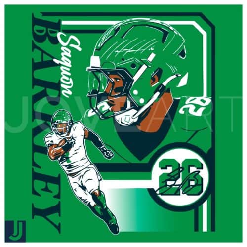 Saquon Barkley 26 Collage Frame Eagles Fans PNG Art