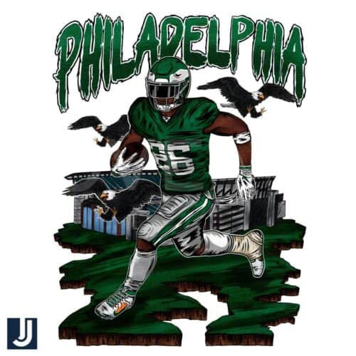 Saquon Barkley Bird Gang Philadelphia Eagles PNG Design