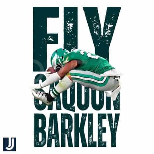 Saquon Barkley Eagles Super Bowl LIX PNG Fly High Philly