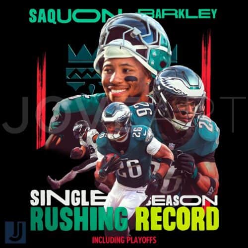 Saquon Barkley SingleSeason Rushing Record Super Bowl Champions PNG