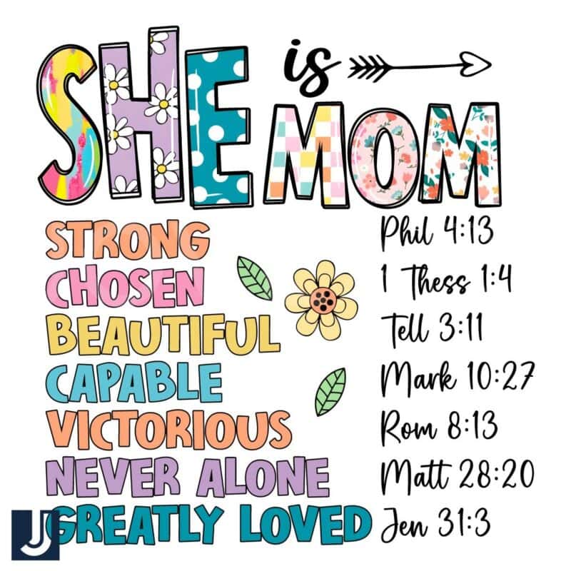 She Is Mom Floral Mothers Day Quote PNG