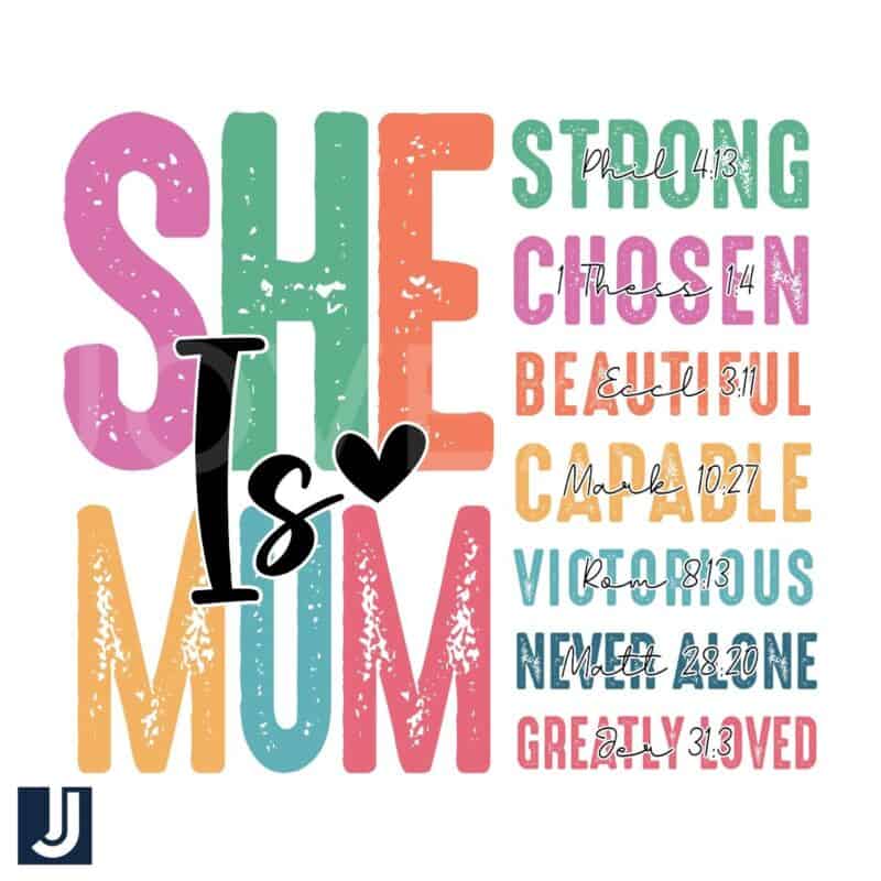 She Is Mom Strong Chosen Beautiful Mother PNG