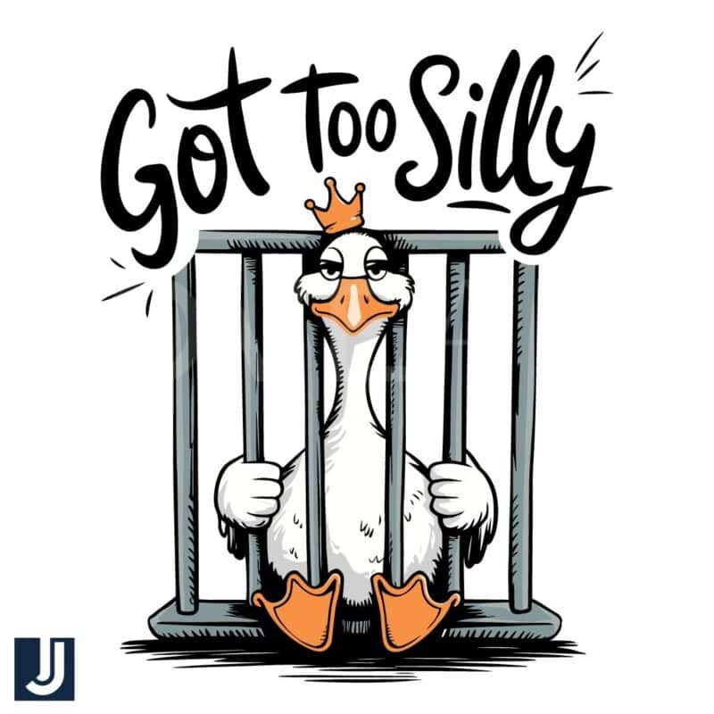 Silly Jail Goose Funny Meme PNG