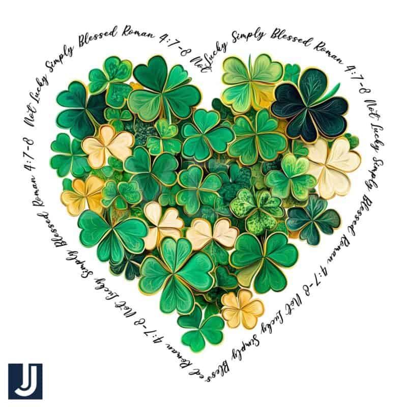 Simply Blessed Not Lucky Romans 478 Shamrock Heart PNG