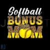 Softball Bonus Mom PNG with Trendy Leopard Print