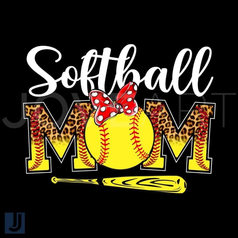 Softball Mom Leopard pattern PNG