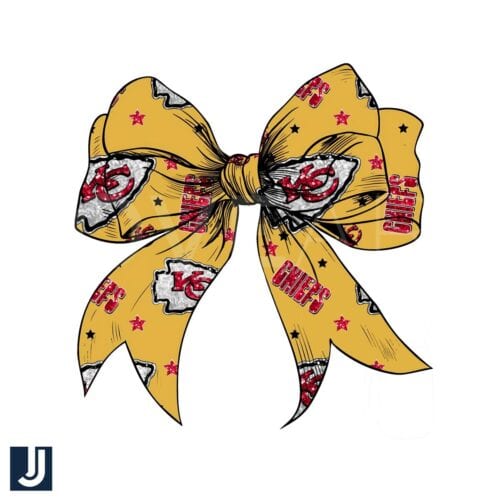 Sparkly Kansas City Chiefs Coquette Bow Logo PNG