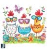 Spring Chickens Easter Eggs PNG with Floral Touch